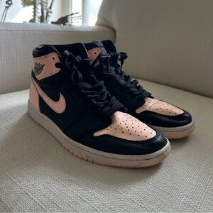 Jordan Men's Black and Pink Trainers “Crimson”